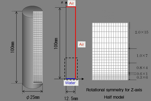 Cylinder,the discretize mesh and the detail Distortion profile